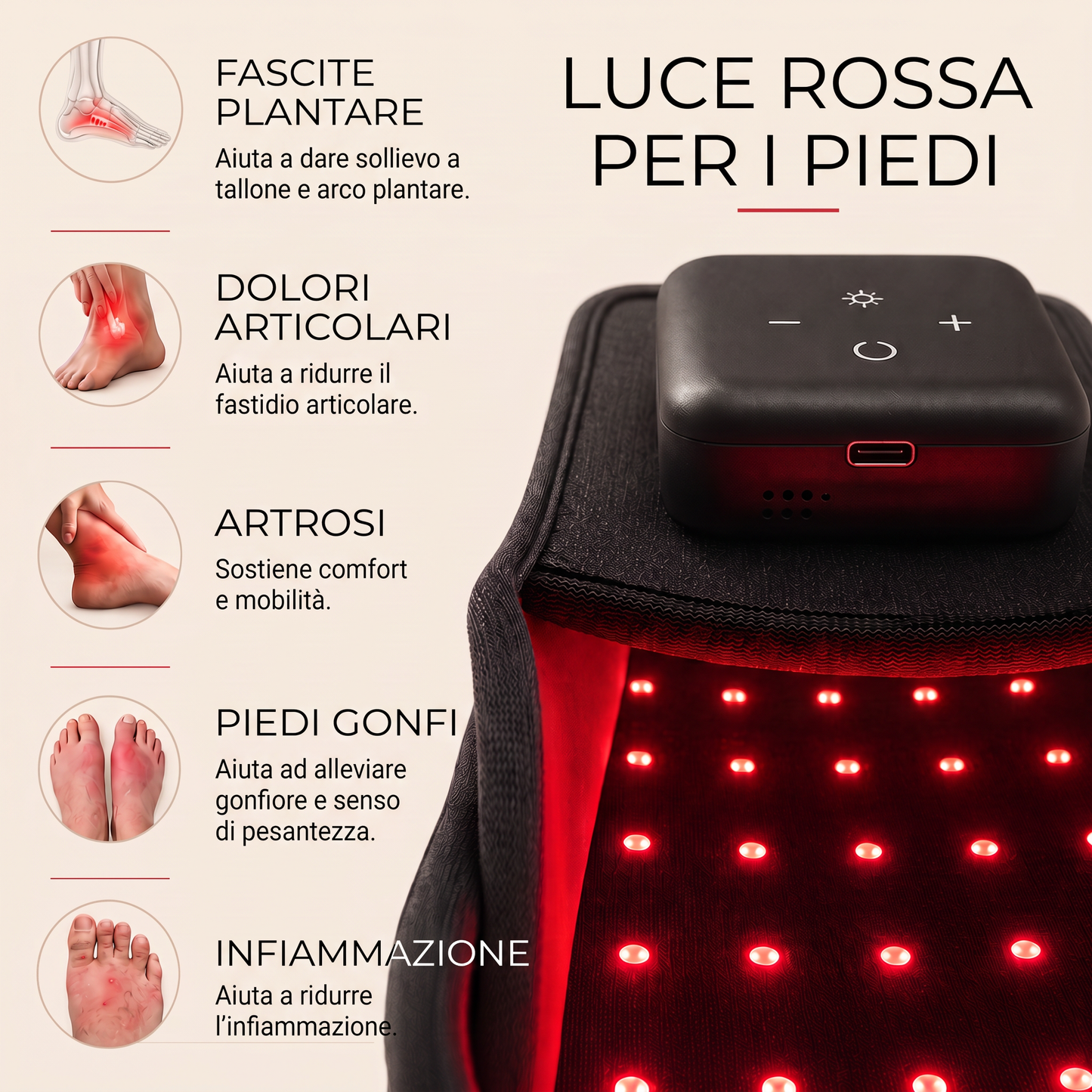 Plantaris™ Pantofole con Luce Rossa